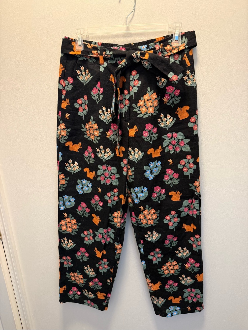 Princess Highway Black Floral & Squirrel Pants